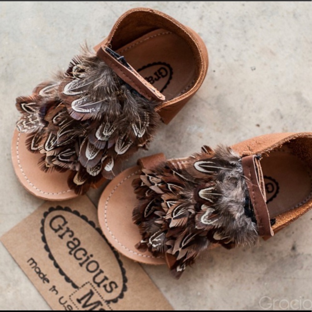 Gracious May Luxe Feather Sandals